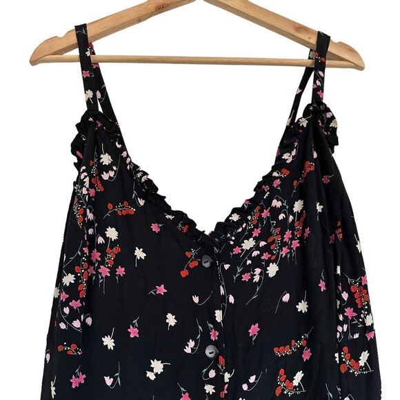 ASOS Floral Boho Cami Frilly Casual Relaxed Romantic Midi Sundress - Picture 5 of 6